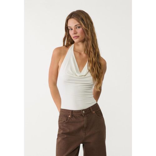 Stradivarius Body drapé Écru XS - Stradivarius - Modalova