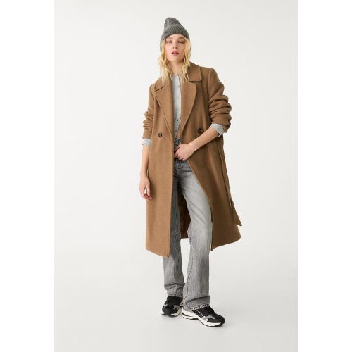 Manteau en laine mélangée ceinture XS - Stradivarius - Modalova