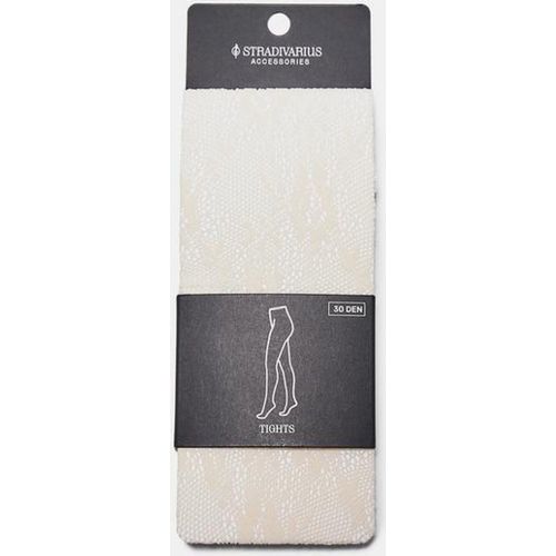 Bas en dentelle 30 deniers Écru OS - Stradivarius - Modalova
