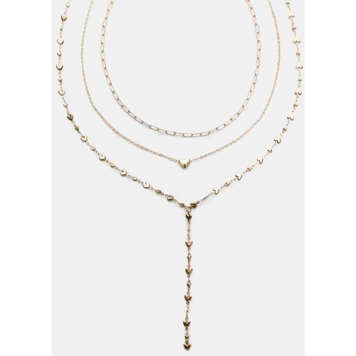 Ensemble de 3 colliers lariat cœur OS - Stradivarius - Modalova