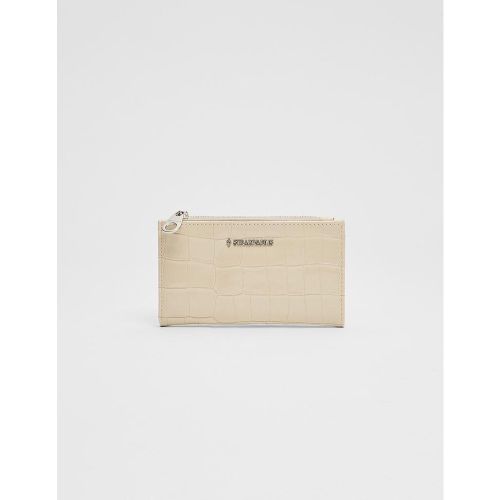 Porte-monnaie basique à fermeture Éclair Écru OS - Stradivarius - Modalova