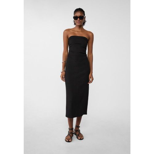 Robe midi texturée à épaules dénudées XS - Stradivarius - Modalova