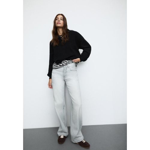 Jean D92 regular wide DENIM GRIS PERLE DÉLAVÉ 32 - Stradivarius - Modalova