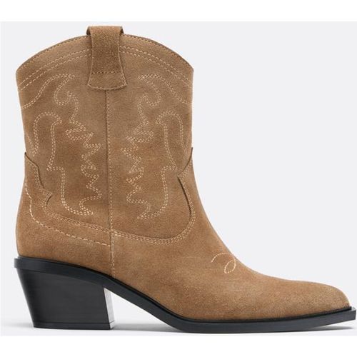 Bottines cowboy en cuir 35 - Stradivarius - Modalova