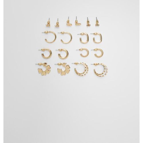 Lot 9 paires boucles d’oreilles fleur OS - Stradivarius - Modalova