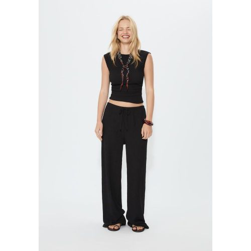 T-shirt mini manches fronces texture XS - Stradivarius - Modalova