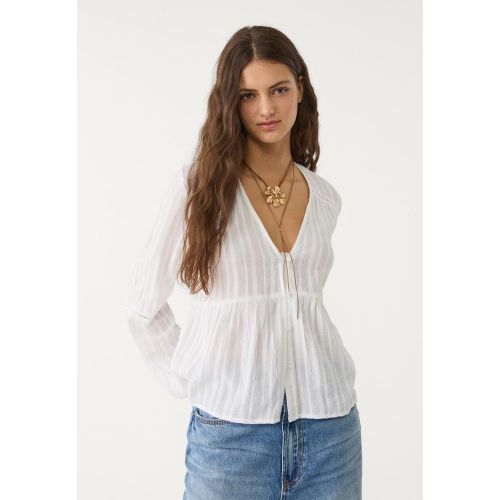 Blouse fluide entre-deux XS - Stradivarius - Modalova