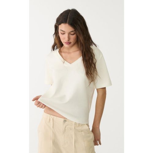 T-shirt basique regular fit heavy weight Écru XS - Stradivarius - Modalova