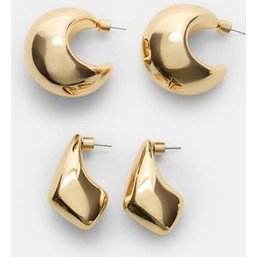 Lot de 2 paires de boucles d'oreilles volumineuses OS - Stradivarius - Modalova