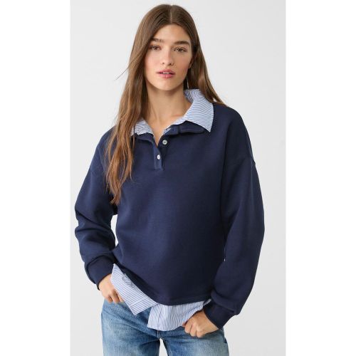 Polo effet superposé en popeline XS - Stradivarius - Modalova