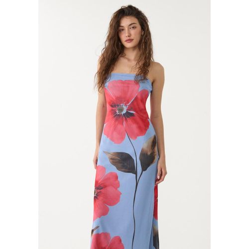 Robe longue bandeau en tulle imprimé XS - Stradivarius - Modalova