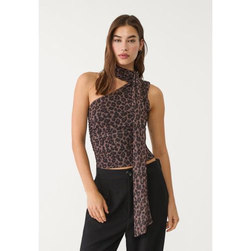 Top asymétrique en tulle foulard XS - Stradivarius - Modalova
