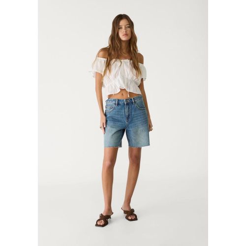 Bermuda en jean taille moyenne 32 - Stradivarius - Modalova