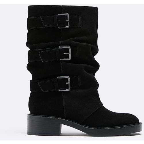 Bottines en cuir à boucles 35 - Stradivarius - Modalova