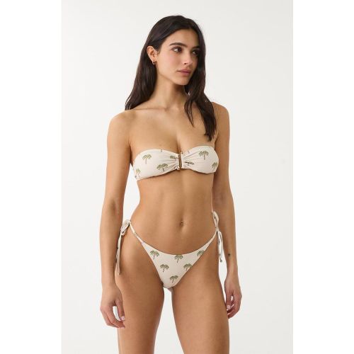 Haut de bikini bandeau à palmiers Écru XS - Stradivarius - Modalova