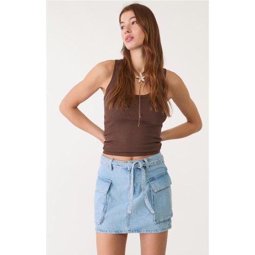 Minijupe cargo D66 en jean DENIM BLEU CLAIR DÉLAVÉ 32 - Stradivarius - Modalova