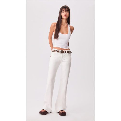 Jean flare taille basse Écru 32 - Stradivarius - Modalova