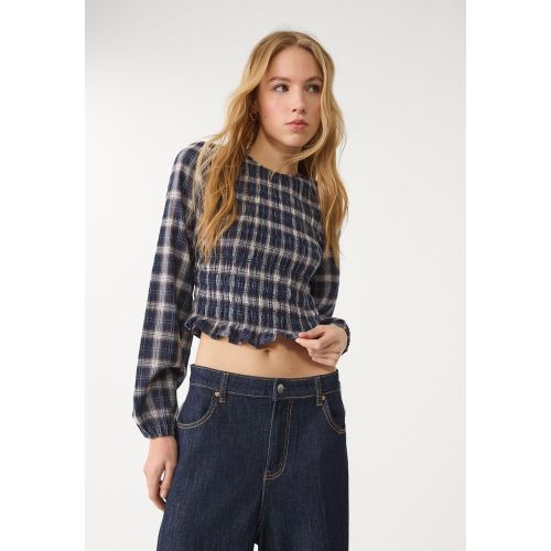Blouse à carreaux avec volants XS - Stradivarius - Modalova