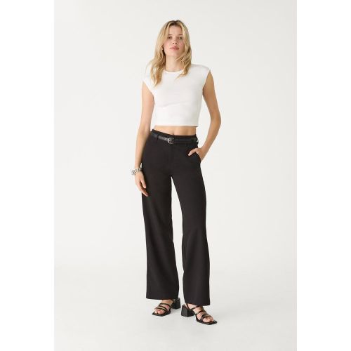 Pantalon fluide droit habillé avec ceinture 32 - Stradivarius - Modalova