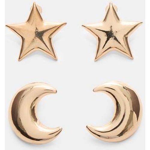 Lot de 2 boucles d'oreilles lune et étoile OS - Stradivarius - Modalova