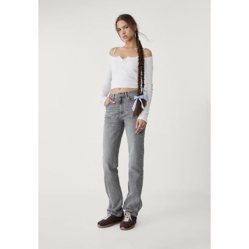 Jean regular taille normale décontracté DENIM NOIR DÉLAVÉ 32 - Stradivarius - Modalova