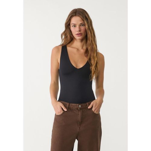 Body à col en V en polyamide XS - Stradivarius - Modalova