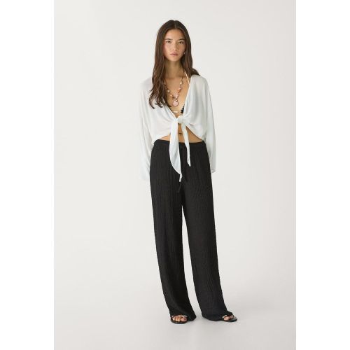 Pantalon long fluide texturé XS - Stradivarius - Modalova