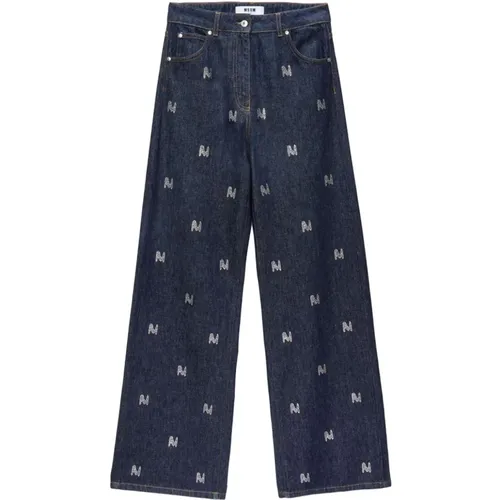 Msgm - Jeans > Wide Jeans - Blue - Msgm - Modalova