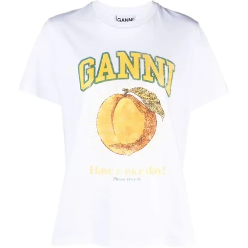 Ganni - Tops > T-Shirts - White - Ganni - Modalova