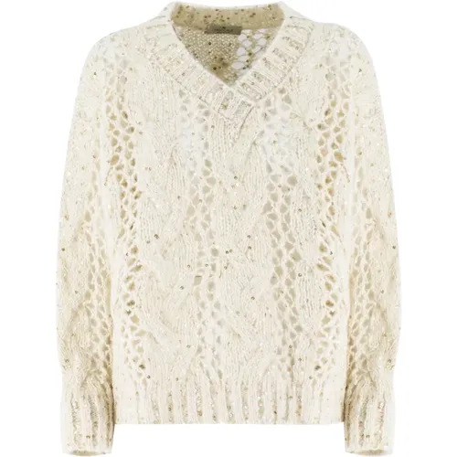 Knitwear > V-neck Knitwear - - Panicale - Modalova