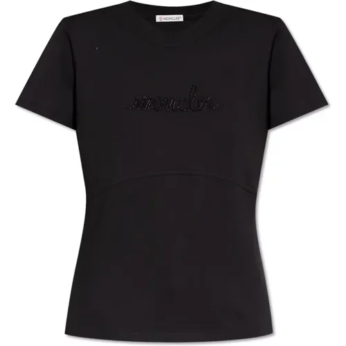 Moncler - Tops > T-Shirts - Black - Moncler - Modalova