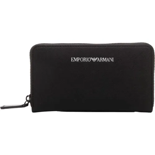 Zipped wallet in Saffiano leather - Emporio Armani - Modalova