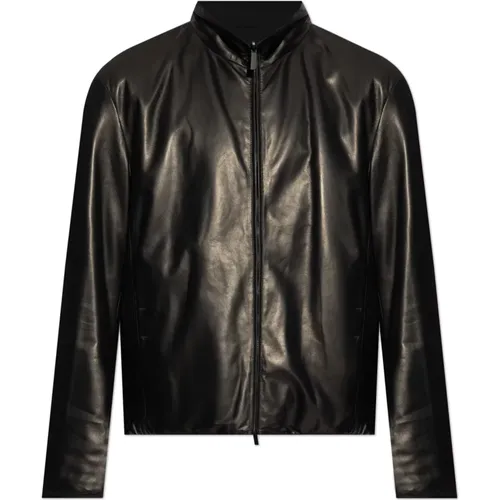 Jackets > Leather Jackets - - Giorgio Armani - Modalova