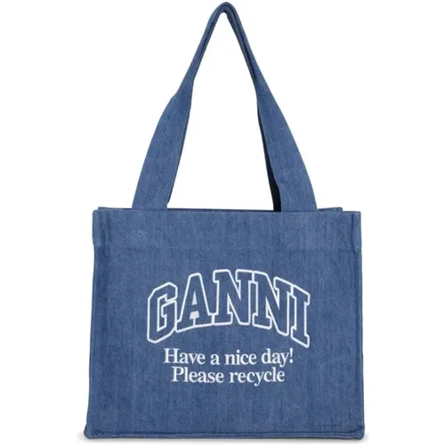 Ganni - Bags > Tote Bags - Blue - Ganni - Modalova