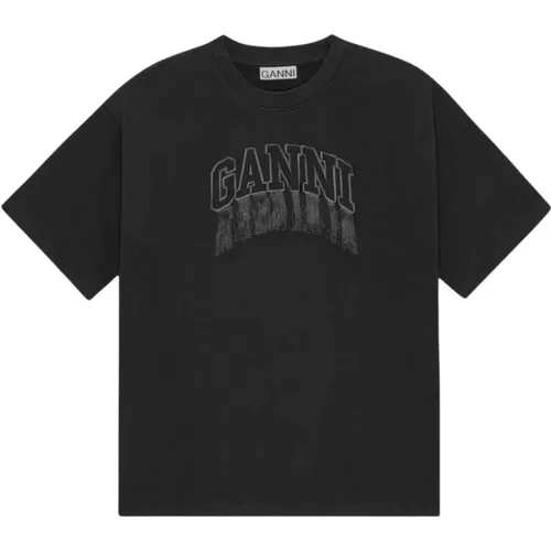 Ganni - Tops > T-Shirts - Black - Ganni - Modalova