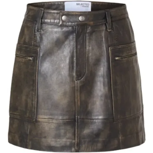 Skirts > Leather Skirts - - Selected Femme - Modalova