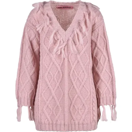 Memories - Knitwear > V-neck Knitwear - - Pink Memories - Modalova