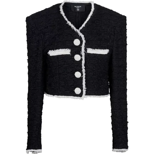 Jackets > Tweed Jackets - - Balmain - Modalova