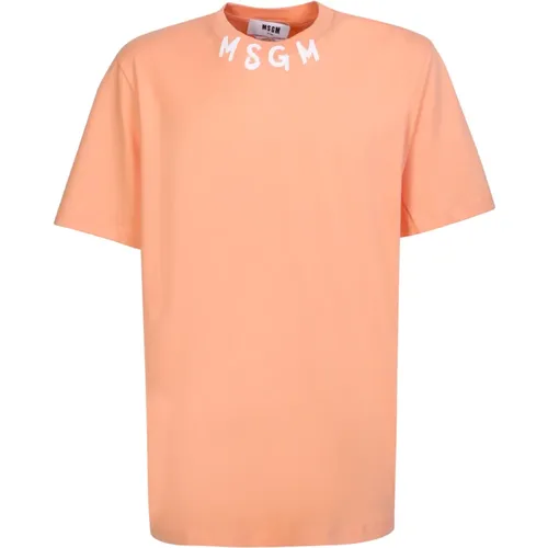 Msgm - Tops > T-Shirts - Orange - Msgm - Modalova