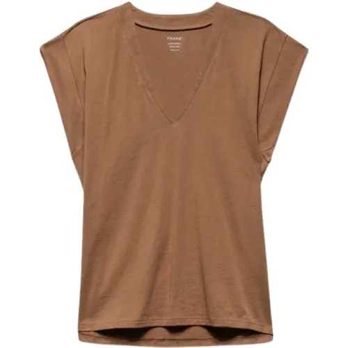 Frame - Tops > T-Shirts - Brown - Frame - Modalova