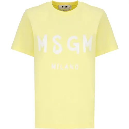 Msgm - Tops > T-Shirts - Yellow - Msgm - Modalova
