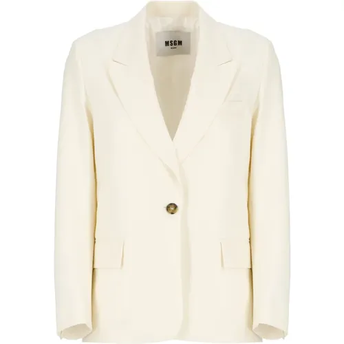 Msgm - Jackets > Blazers - Beige - Msgm - Modalova