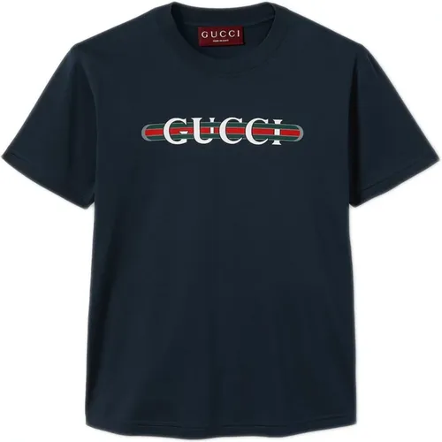 Gucci - Tops > T-Shirts - Blue - Gucci - Modalova