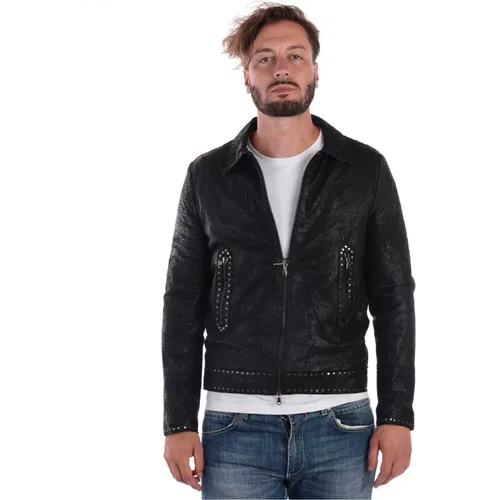 Jackets > Leather Jackets - - Daniele Alessandrini - Modalova