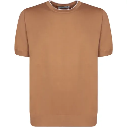 Canali - Tops > T-Shirts - Brown - Canali - Modalova