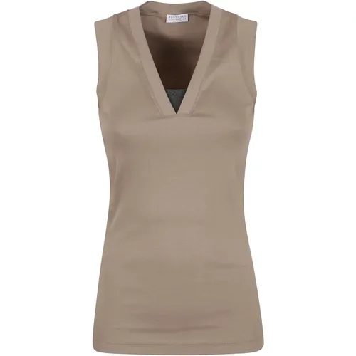 Tops > Sleeveless Tops - - BRUNELLO CUCINELLI - Modalova