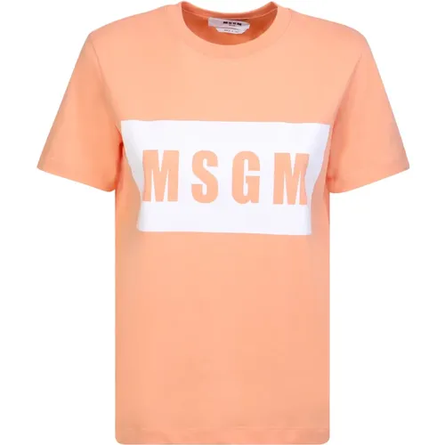 Msgm - Tops > T-Shirts - Orange - Msgm - Modalova