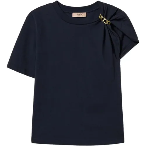 Twinset - Tops > T-Shirts - Blue - Twinset - Modalova