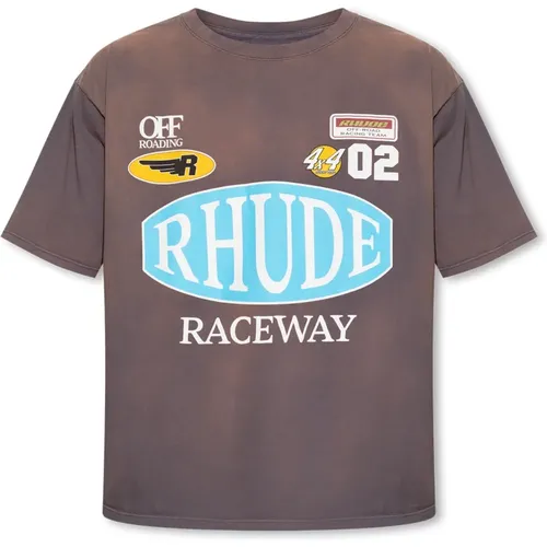Rhude - Tops > T-Shirts - Brown - Rhude - Modalova