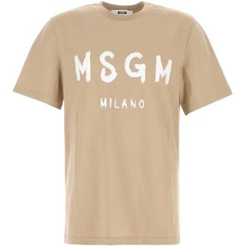 Msgm - Tops > T-Shirts - Beige - Msgm - Modalova